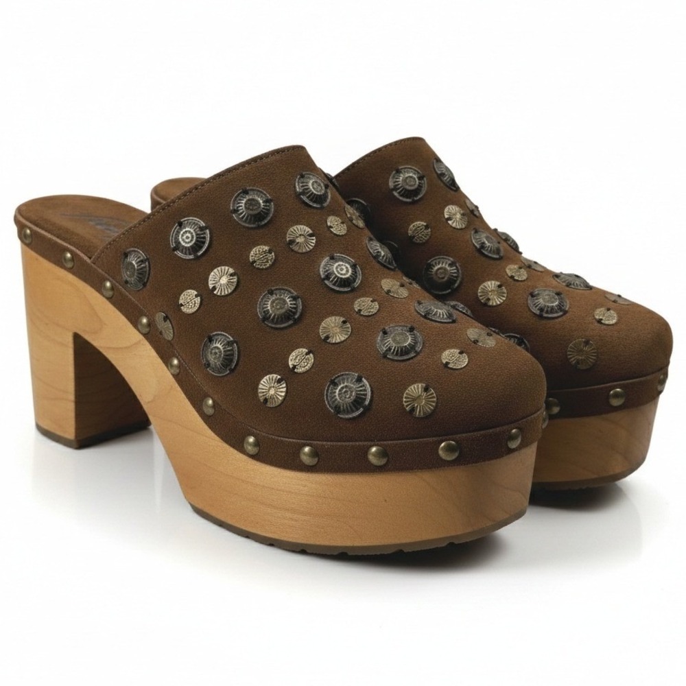 Free People Tan Studded Clogs - Picture 2 of 16